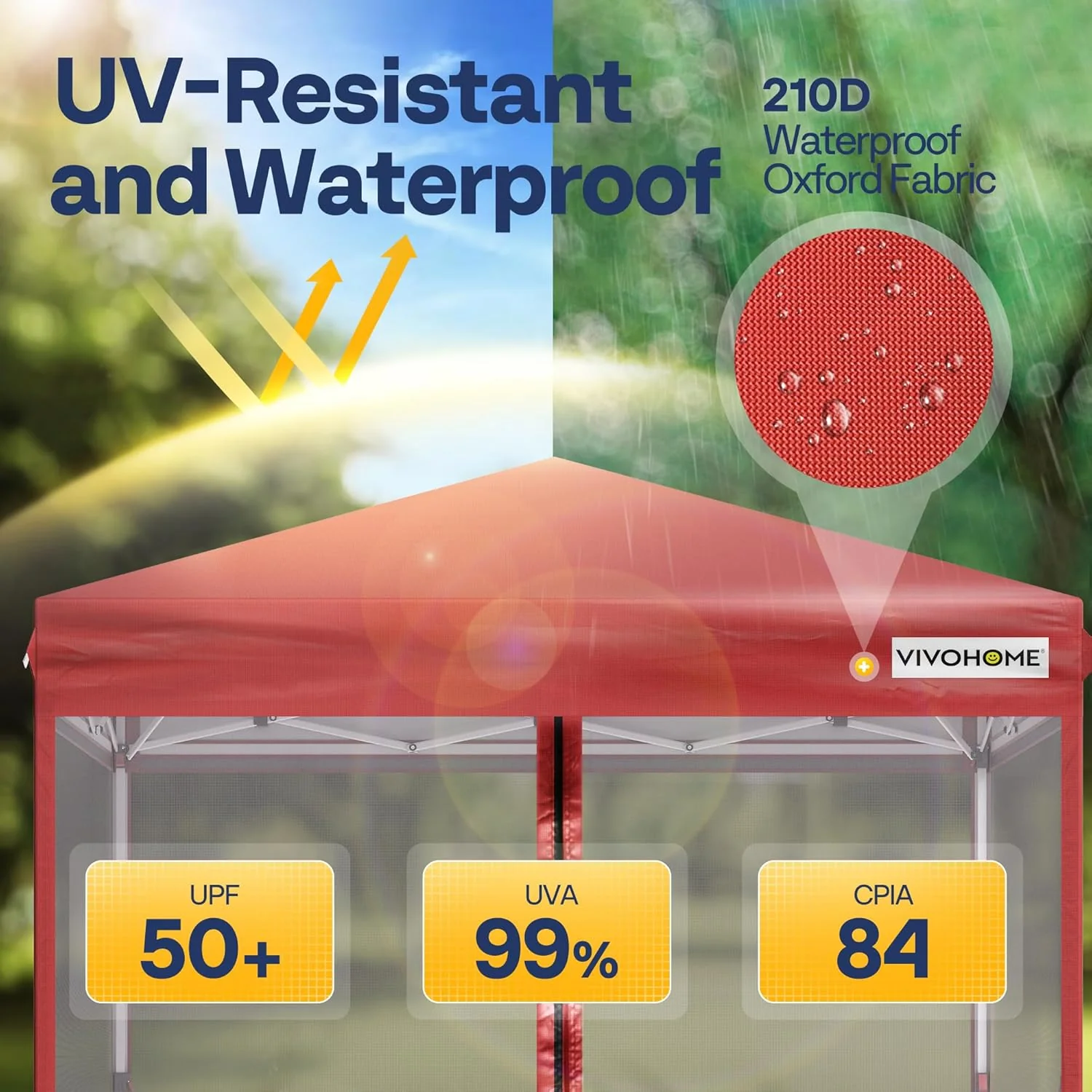 10x10ft Easy Pop-Up Canopy, Outdoor Screen Tent with Mosquito Netting, 2 Zipper Doors, and Roller Bag for Yard Camping Picnic Party Events, Beige