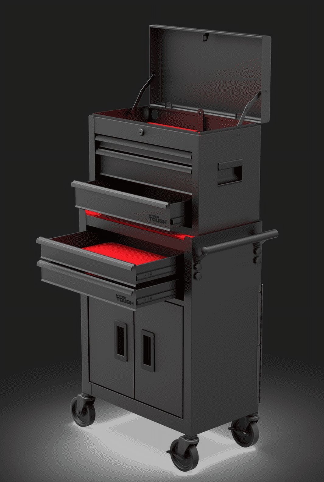 Hyper Tough 20′′ Heavy Duty Steel Tool Chest, 400 lbs Capacity, Black, 5,820 cu. in. Storage, Ball-Bearing Slides