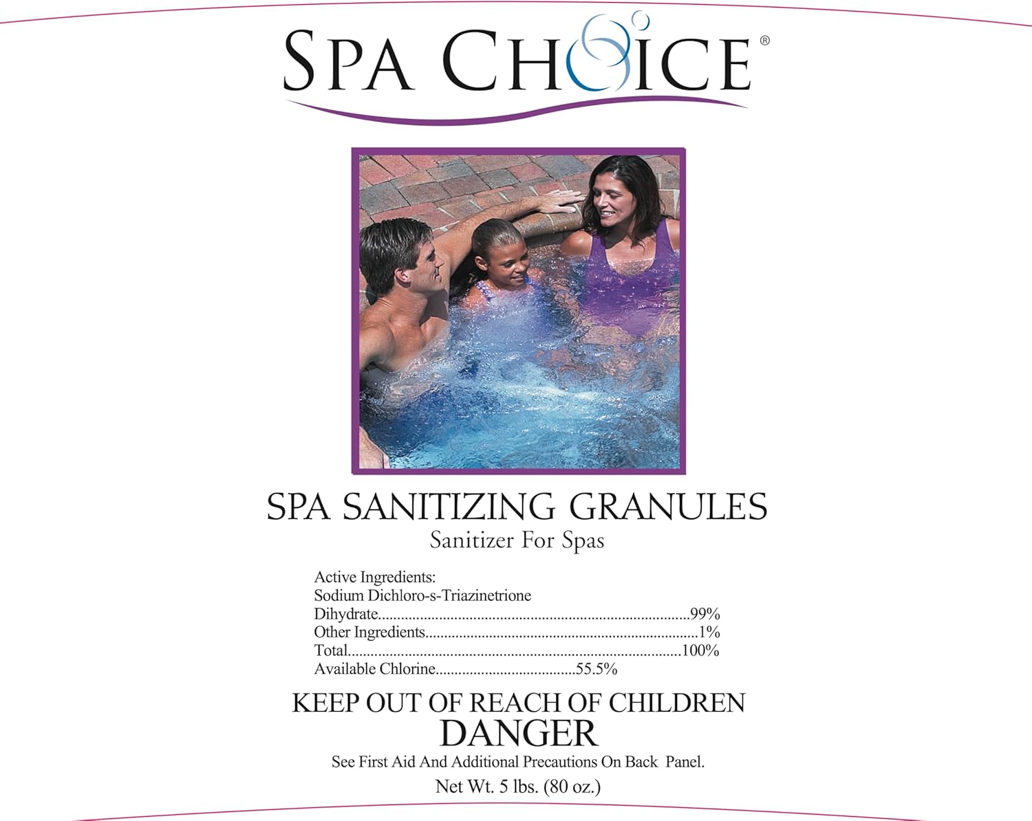 SpaChoice Chlorine Granules for Hot Tubs & Spas, 5 lbs – Fast-Dissolving, Algae Control, Bacteria Killer