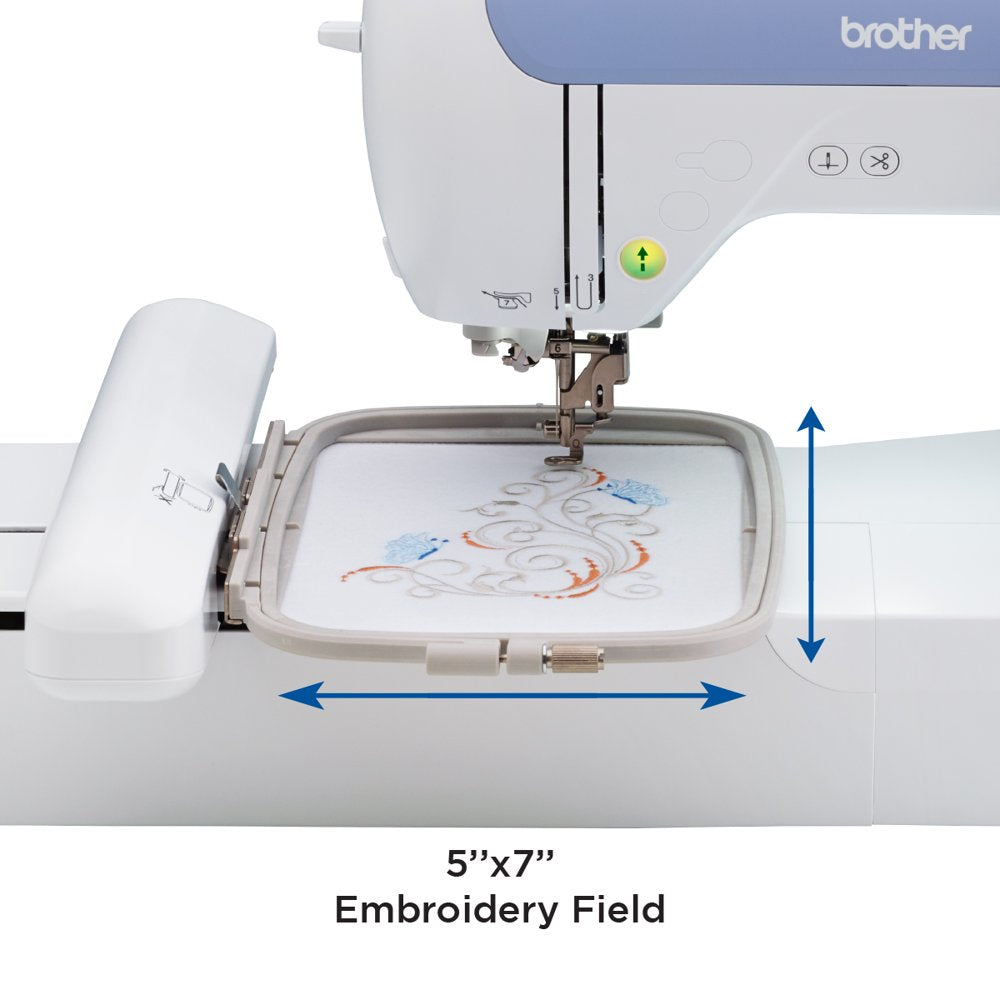 Brother PE800 Computerized Embroidery Machine, 5′′x7′′ Area, LCD Screen, 138 Designs, USB, 11 Fonts