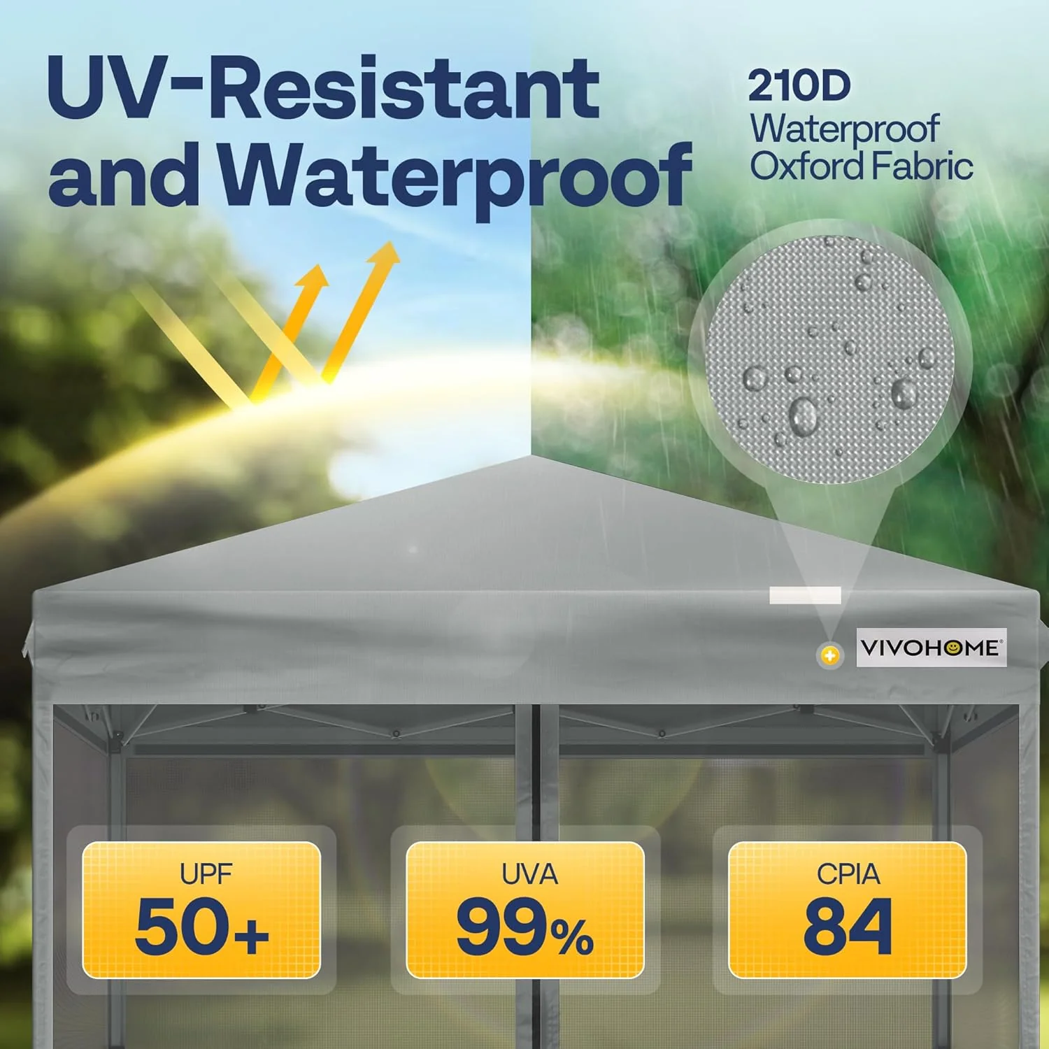 10x10ft Easy Pop-Up Canopy, Outdoor Screen Tent with Mosquito Netting, 2 Zipper Doors, and Roller Bag for Yard Camping Picnic Party Events, Beige