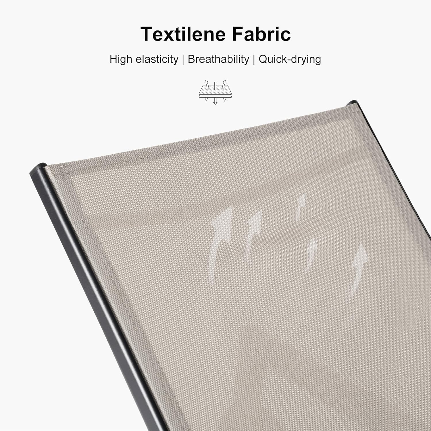 PURPLE LEAF Patio Tanning Lounge Chair Set with Face Down Hole Outdoor Aluminum Adjustable Reclining Chairs Wheels Pillows and Table for Poolside Beach Sunbathing Lounger, Beige