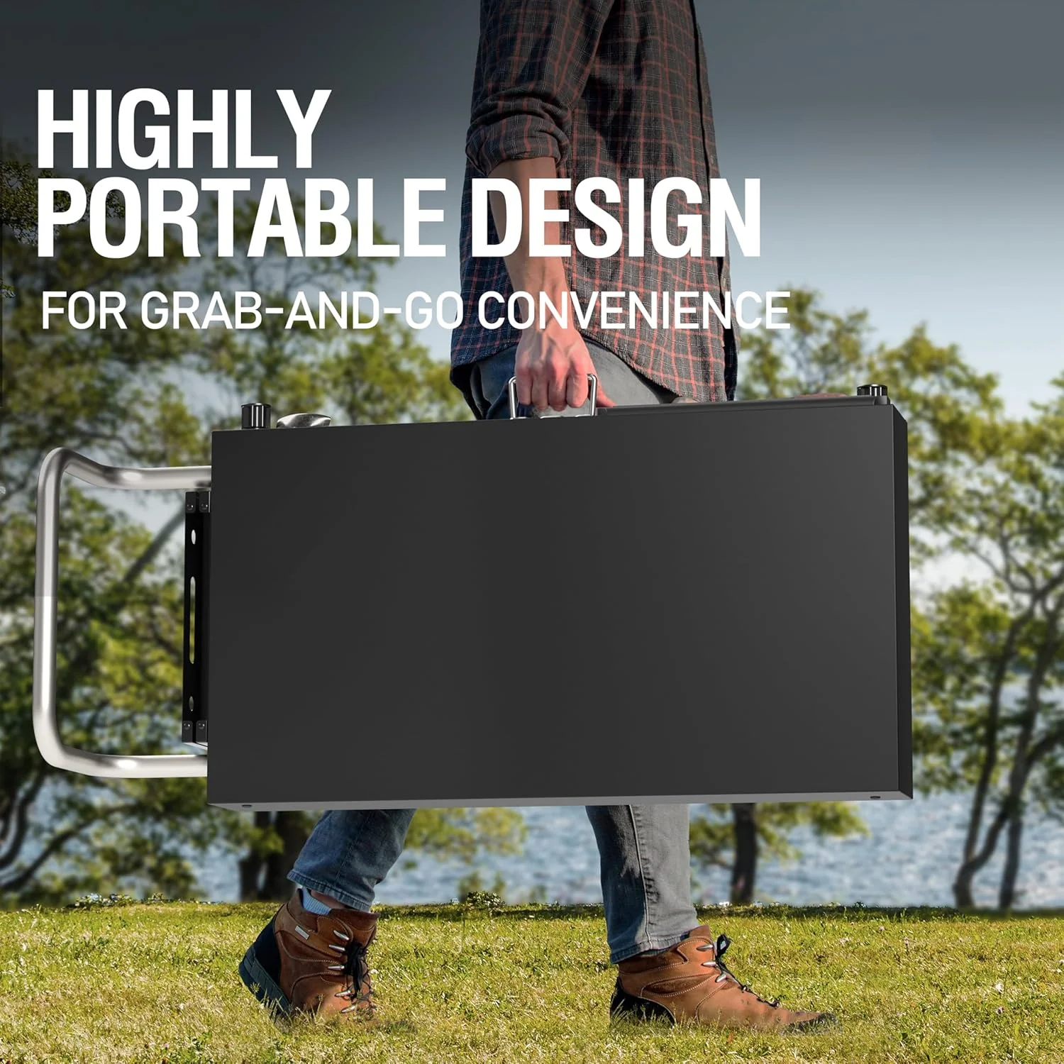 Blackstone Ninja Portable Grill Cart – Folding BBQ Table with Wheels, Durable Outdoor Cooking Station