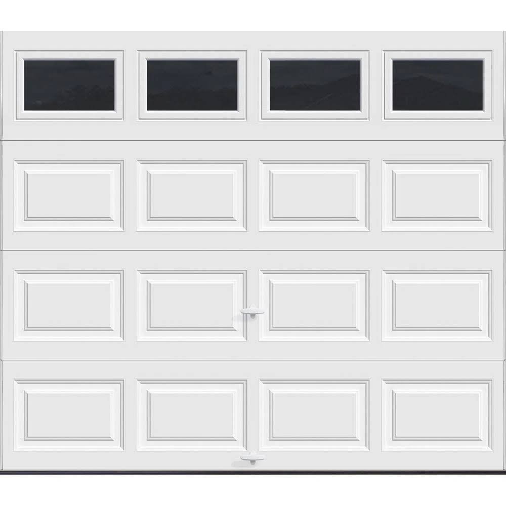 Clopay Classic Insulated Garage Door 9×7 ft, R-Value 6.5, White with Plain Window