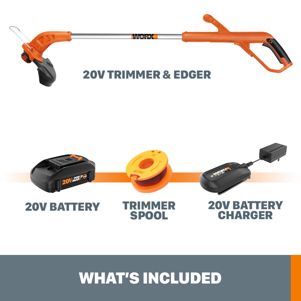 WORX WG154 20V Cordless String Trimmer & Edger with Battery & Charger Included