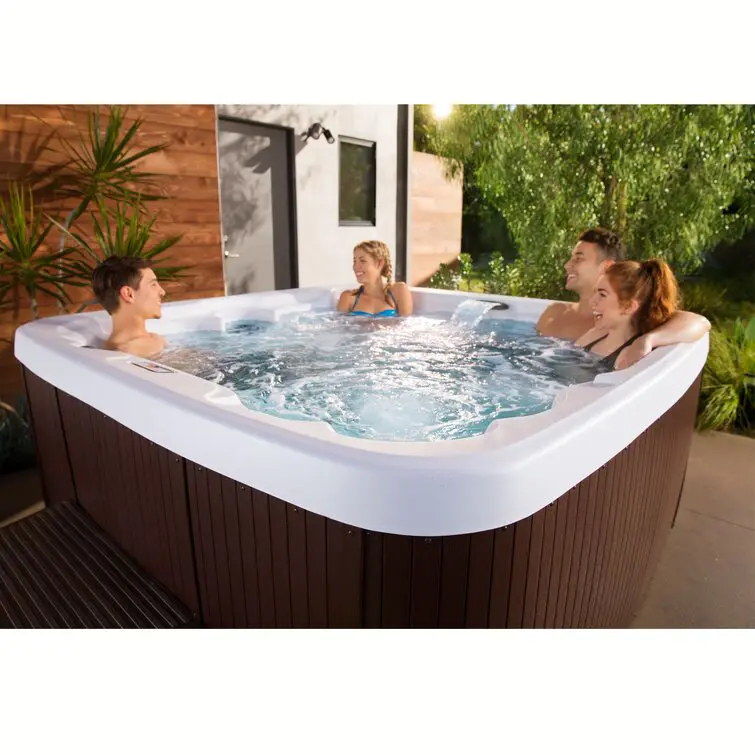 Lifesmart Spas 110 Volt 7 - Person 22 - Jet Square Plug And Play Hot Tub with Ozonator in Espresso