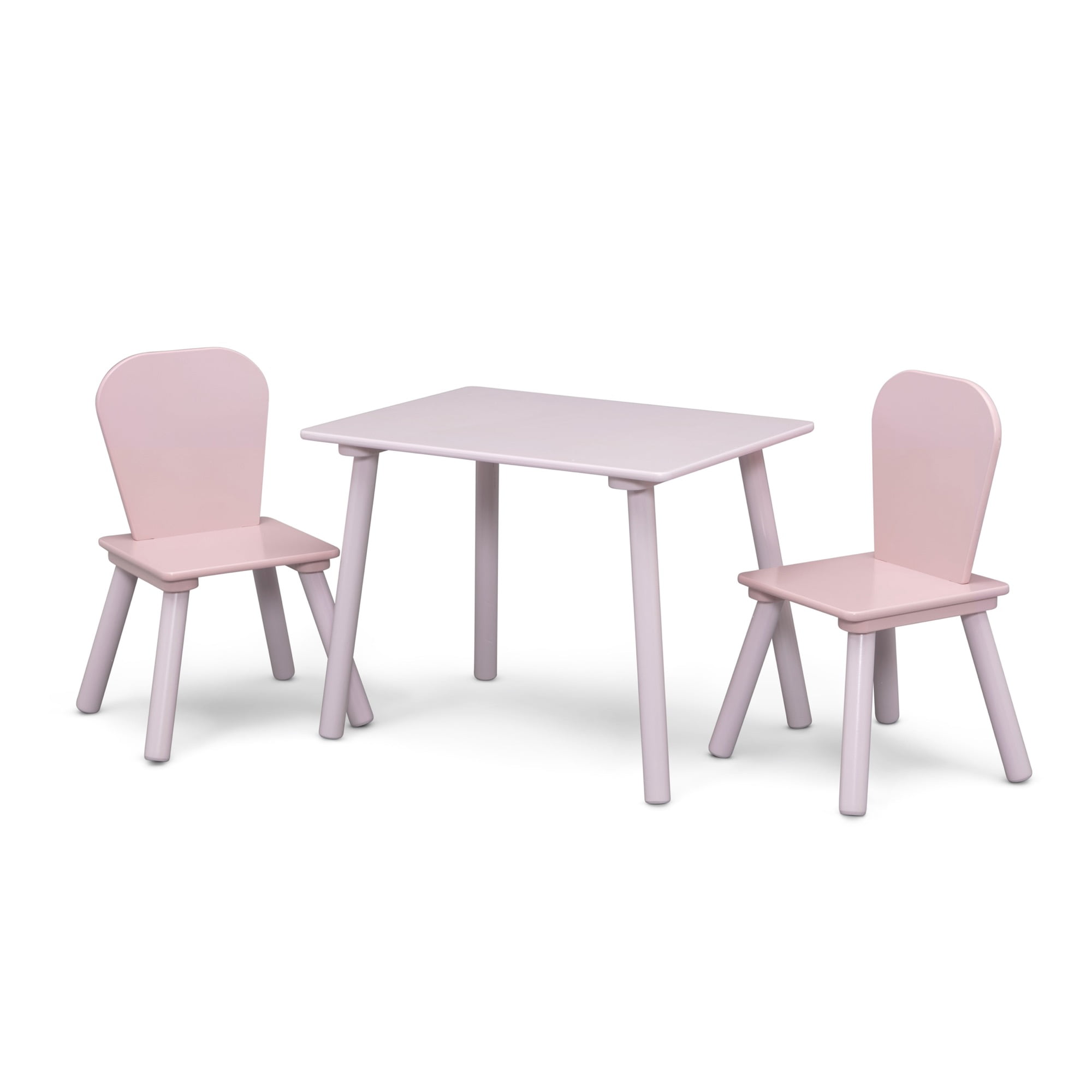 Delta Children Toddler Playroom Set: Table, 2 Chairs & 6-Bin Organizer with Stickers, Pink