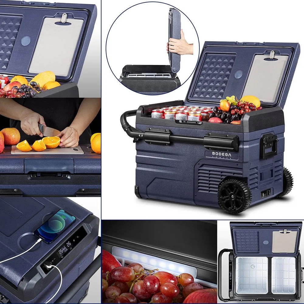 Portable 12V Car Refrigerator Freezer 37 Qt, Dual Zone, App Control, Energy Efficient, for Travel & Camping