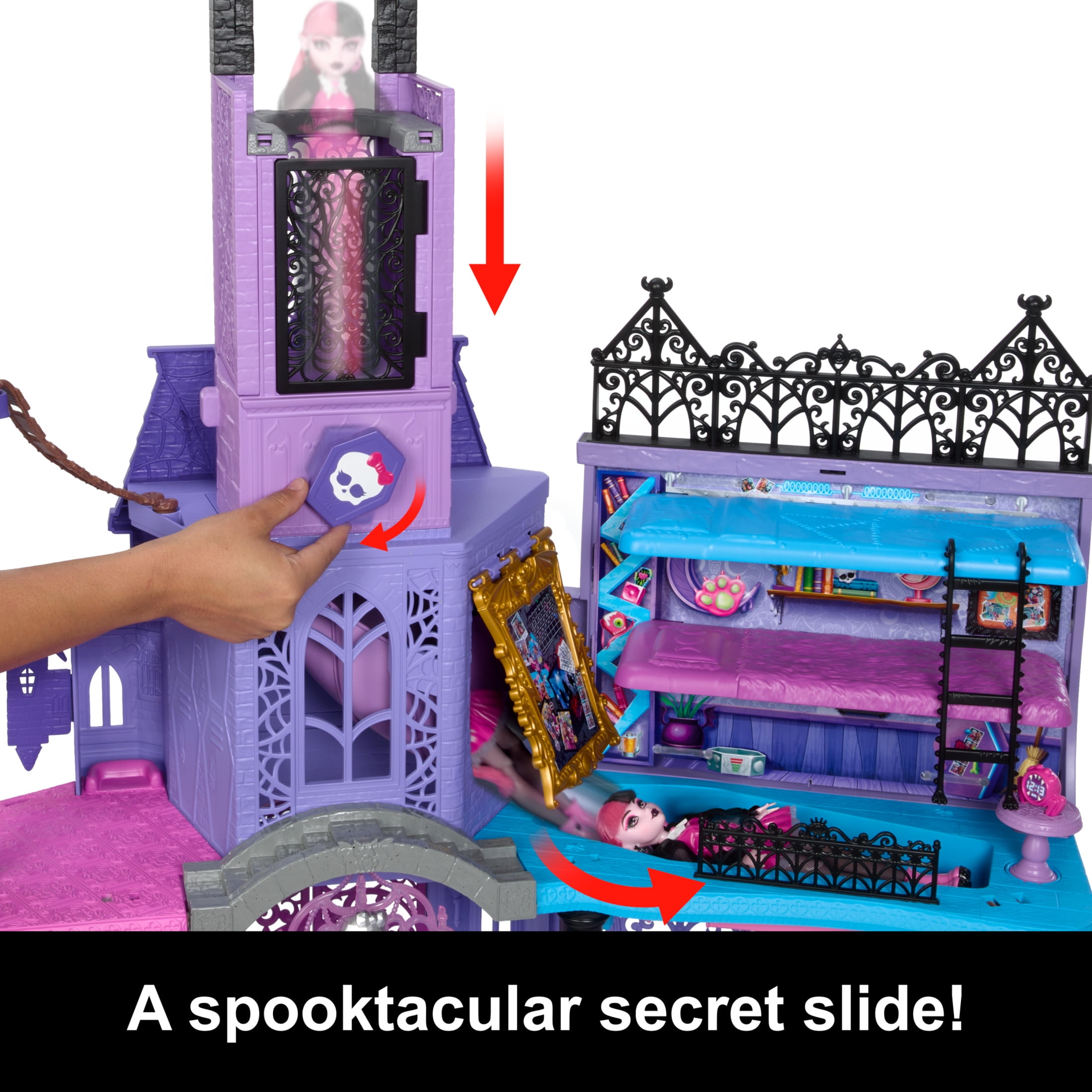 Monster High Haunted High School Doll House, 35+ Accessories, 7+ Play Areas, Interactive Kids Playset