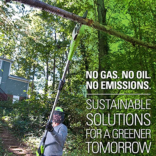 Greenworks 40V Cordless Polesaw & Pole Hedge Trimmer Combo Kit, 8′′ Bar, 20′′ Blade, Maintenance-Free