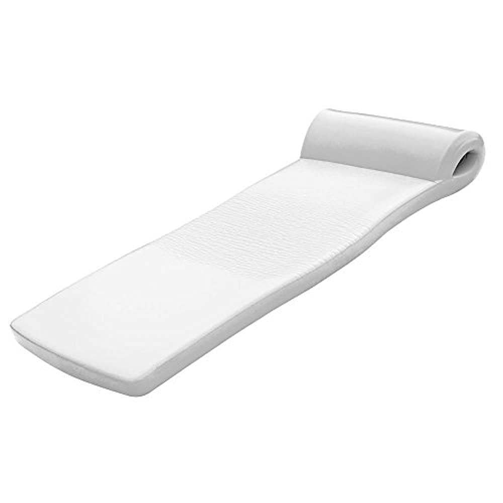 Texas Rec Foam Ultimate Mattress Pool Float with Pillow, White, 72x26x2.25 inches