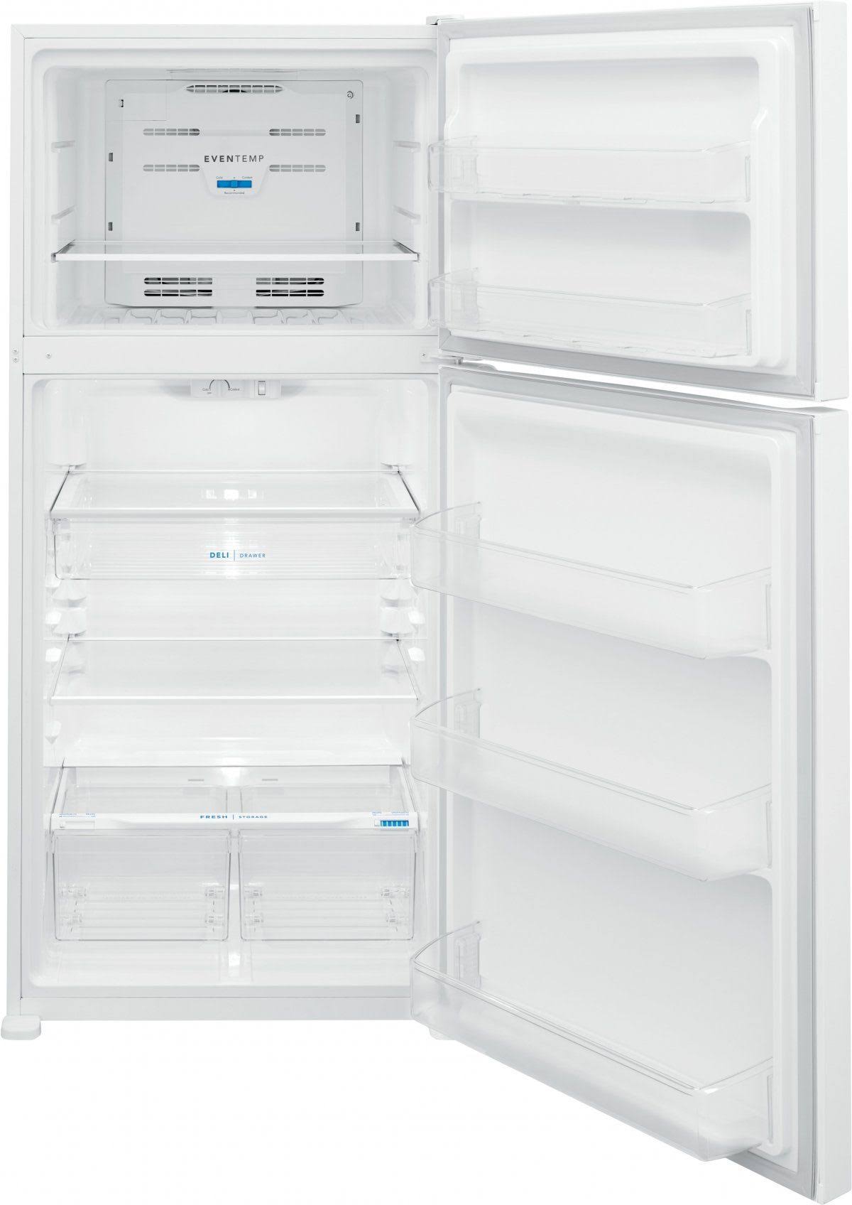 Frigidaire 20 Cu. Ft. Top Freezer Refrigerator – White, EvenTemp Cooling, Spacious Interior