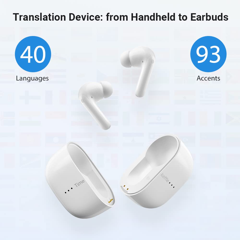 Timekettle M3 Language Translator Earbuds, 40 Languages, Active Noise Cancellation, Long Battery Life, Ergonomic Design