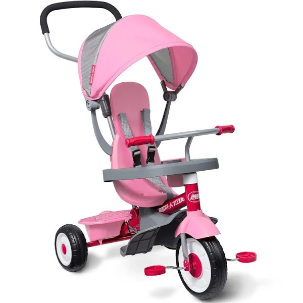 Radio Flyer 4-in-1 Tricycle Stroller for Kids with UV Canopy & Parent Handle