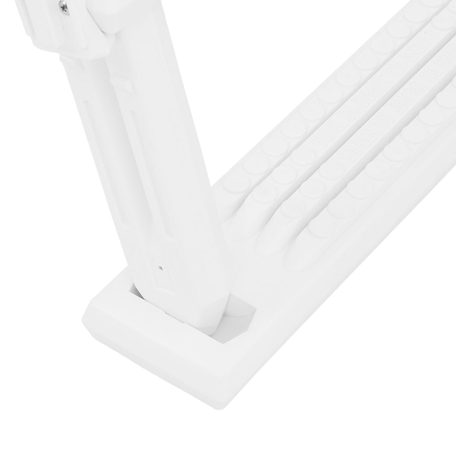 XtremepowerUS Deluxe Adjustable Pool Ladder, White – Fits 48-52′′ Above Ground Pools, Non-Slip Steps, Safety Handrails