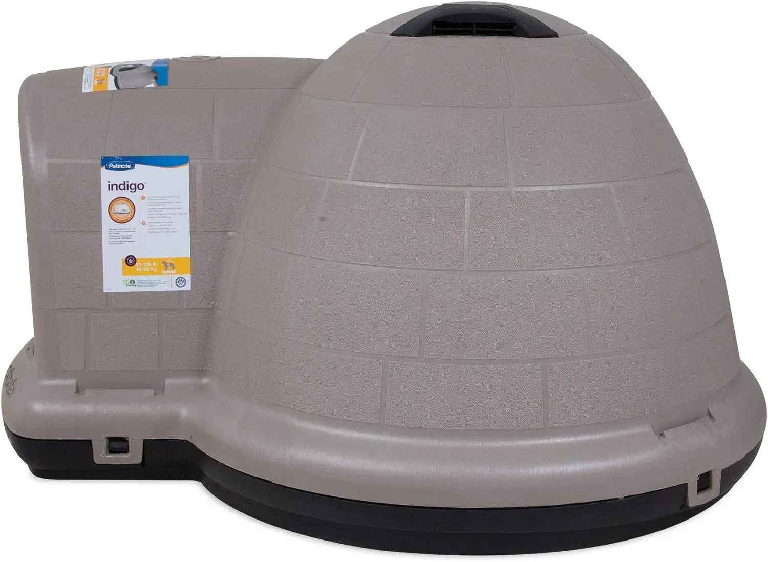 Petmate Indigo Dog House (Igloo Dog House, Made in USA with 90% Recycled Materials, All-Weather Protection Pet Shelter) for XL Dogs -90 to 125 pounds, Made in USA