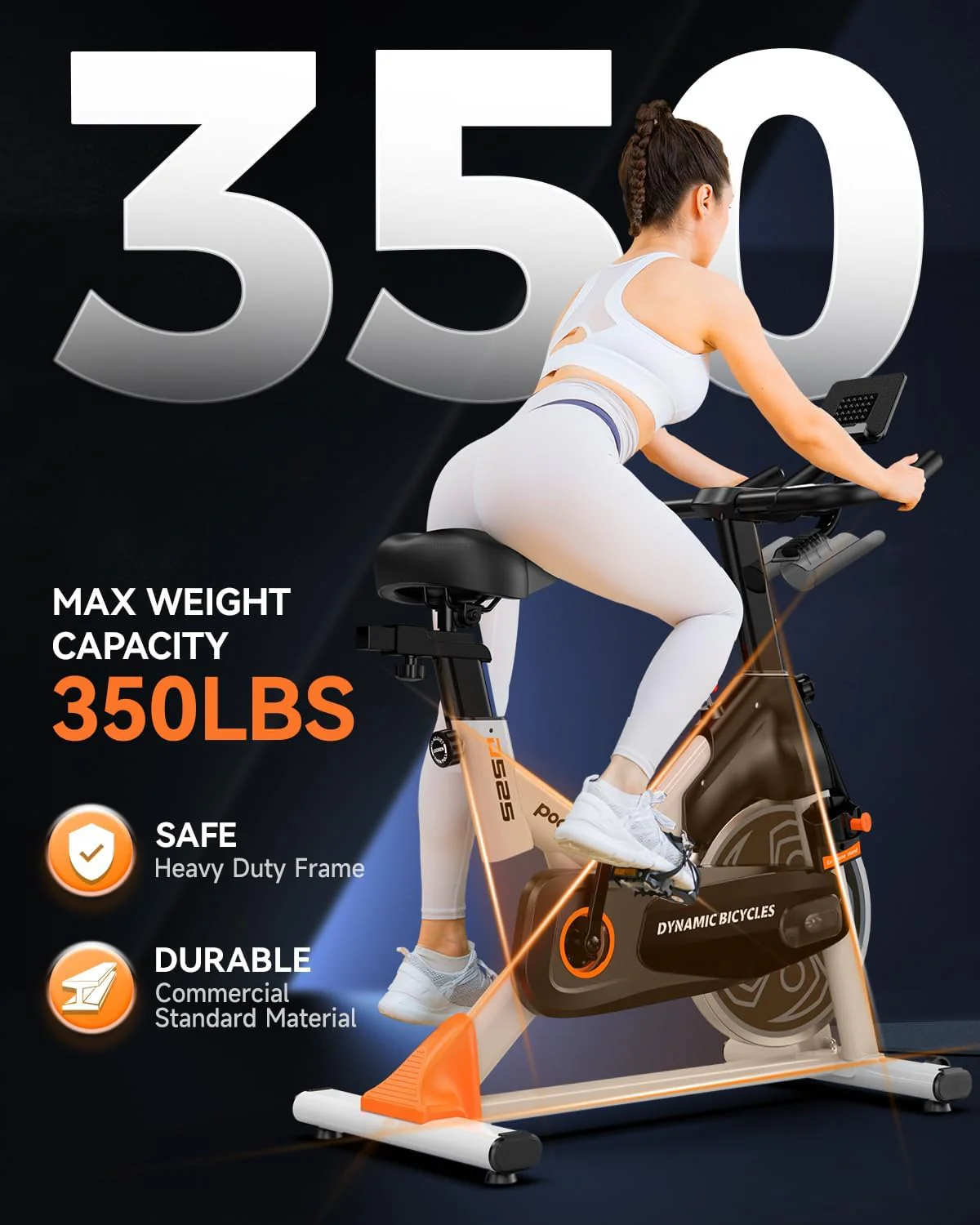 pooboo Exercise Bike, Adjustable Magnetic/Brake Pad Resistance Silent Belt Drive, Indoor Cycling Bike for Home Cardio, Fitness Stationary Bike with 350lbs/300lbs Weight Capacity &Upgraded Version Seat