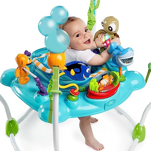Bright Starts Disney Baby Finding Nemo Activity Center Jumper with Interactive Toys, 360° Seat, Adjustable Positions