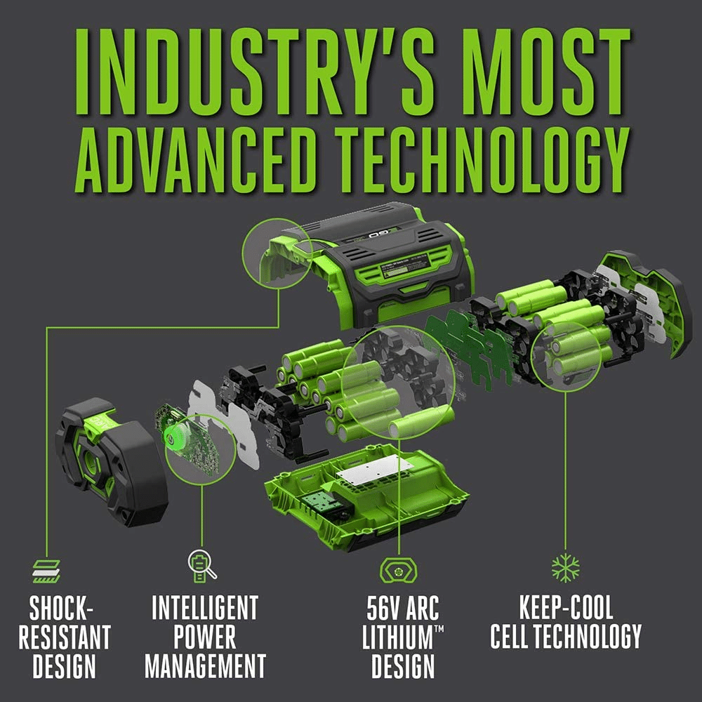 EGO Power+ 56V 2.5Ah ARC Lithium Battery with Fuel Gauge, Black – Compatible with All EGO Equipment