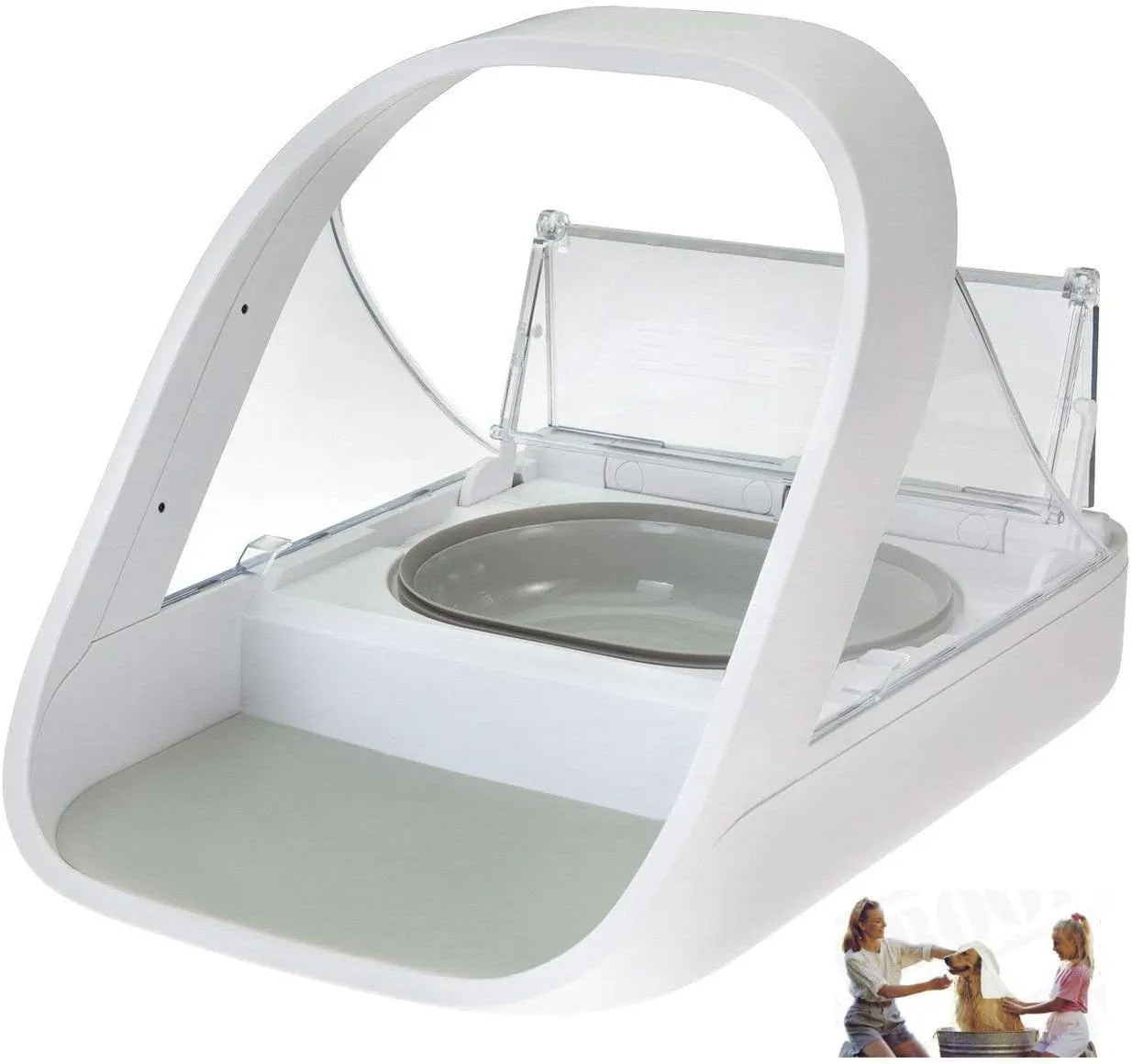 SureFeed Automatic Microchip Pet Feeder for Cats – Dual Wet & Dry Food Compartments, Lightweight Design, Includes Pet Towel