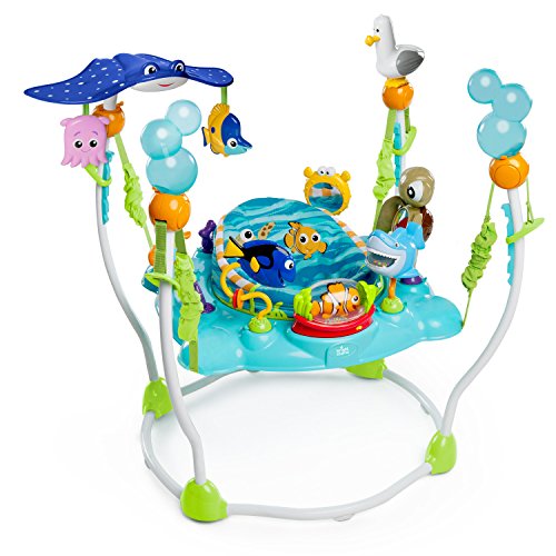 Bright Starts Disney Baby Finding Nemo Activity Center Jumper with Interactive Toys, 360° Seat, Adjustable Positions