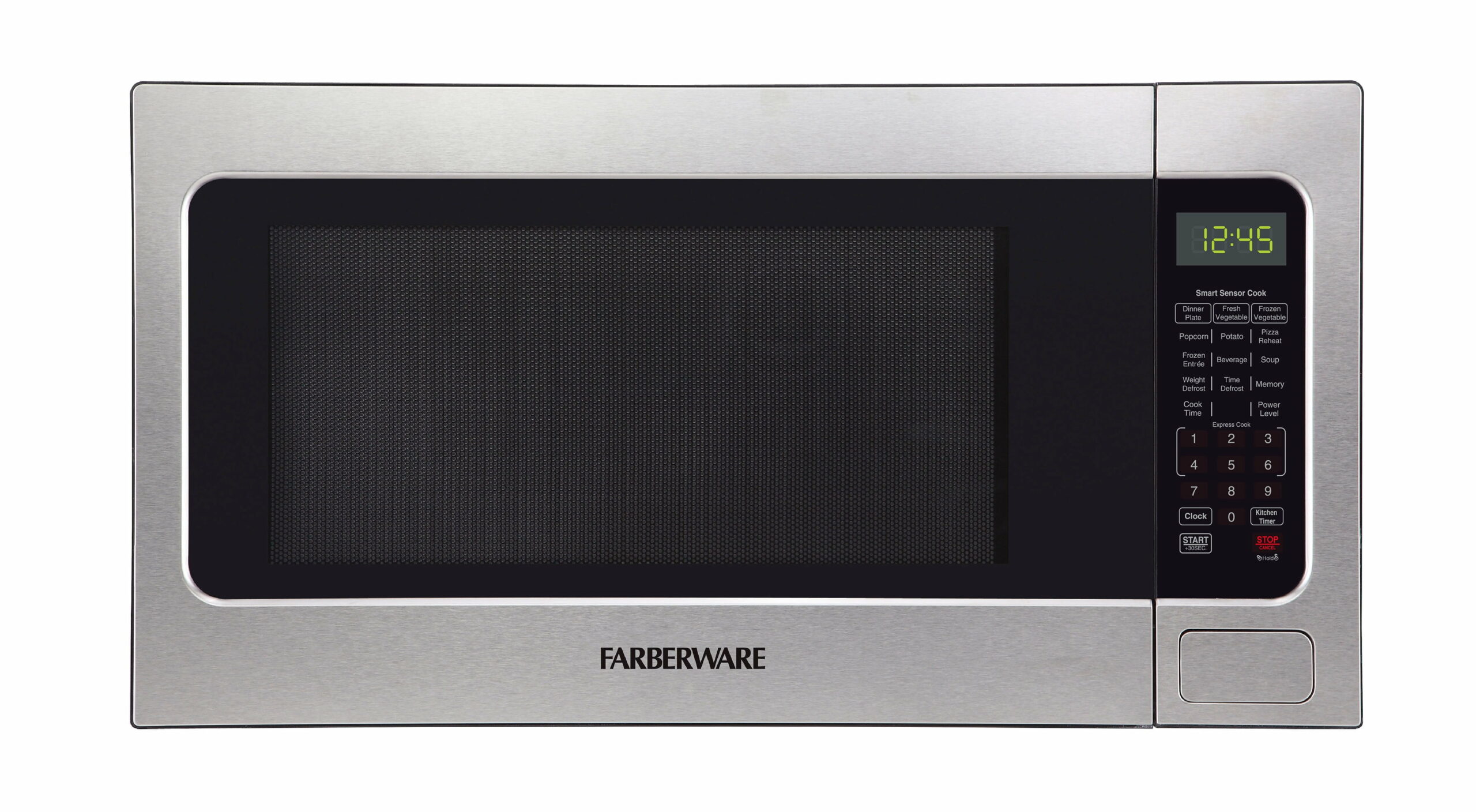 Farberware Professional 2.2 Cu. Ft. Stainless Steel Microwave Oven, 1200W, LED Display, Sensor Cooking, Child Lock