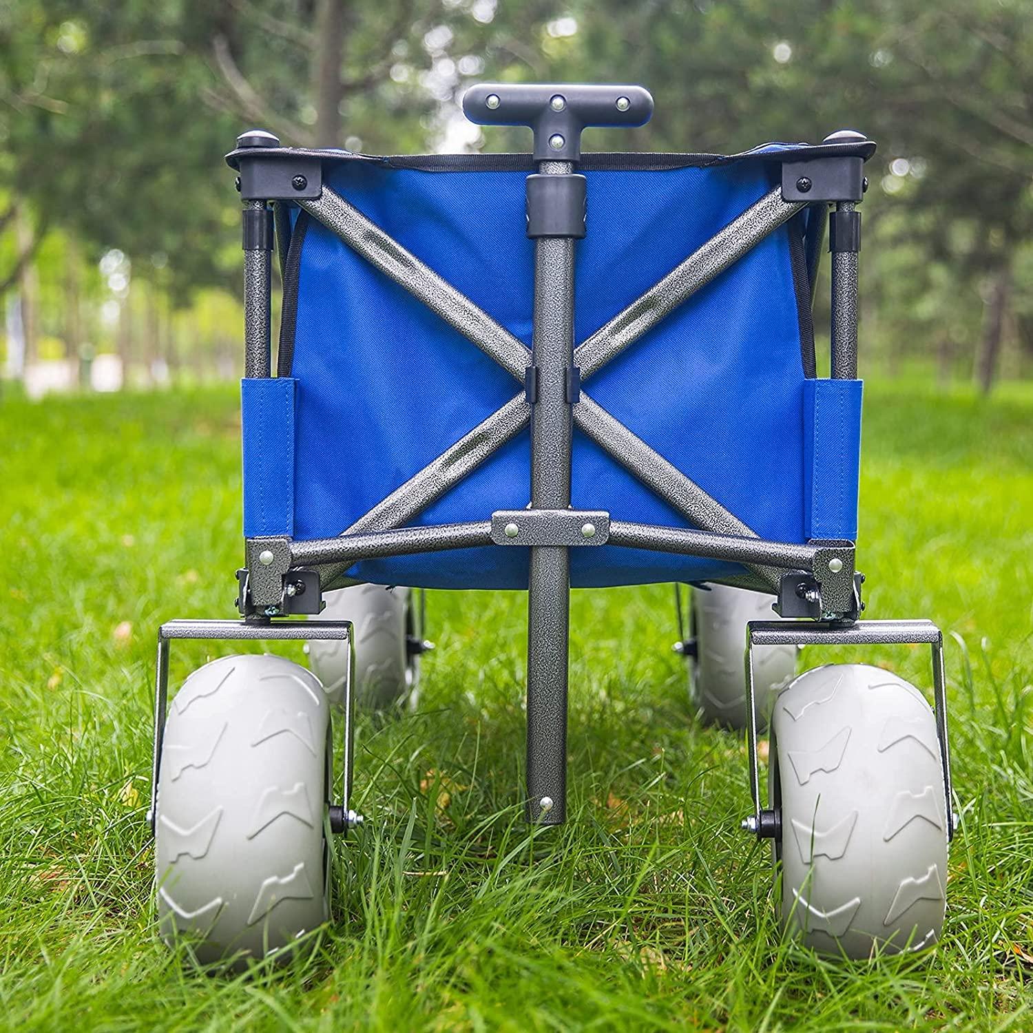 Sorin Outdoor Heavy Duty Foldable Beach Cart with Balloon Wheels – Easy Setup, Durable Fabric, Versatile Use for Sand and Camping