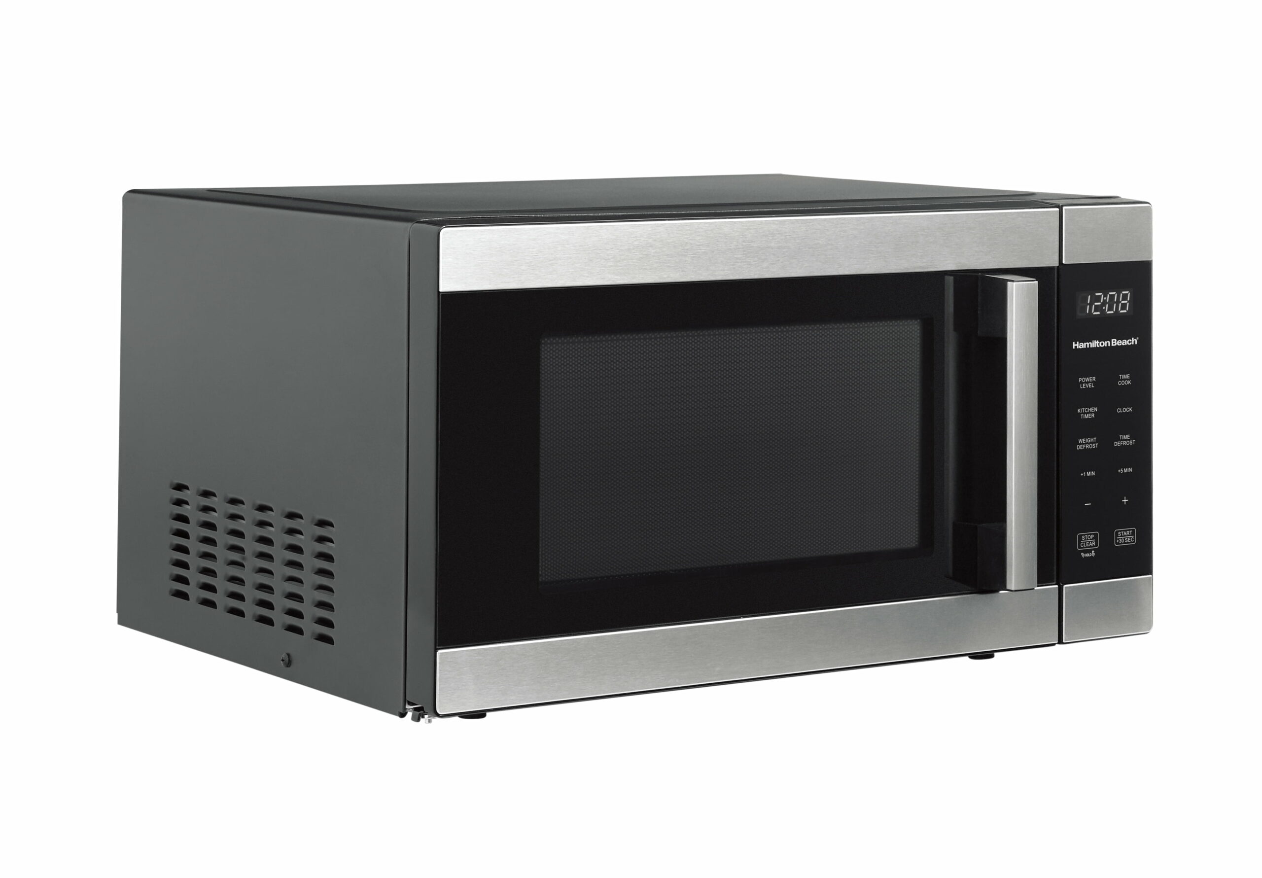 Hamilton Beach 1.6 Cu ft Stainless Steel Countertop Microwave Oven, 1100W, Sensor Cook, LED Display