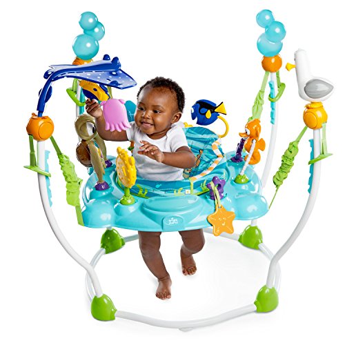 Bright Starts Disney Baby Finding Nemo Activity Center Jumper with Interactive Toys, 360° Seat, Adjustable Positions