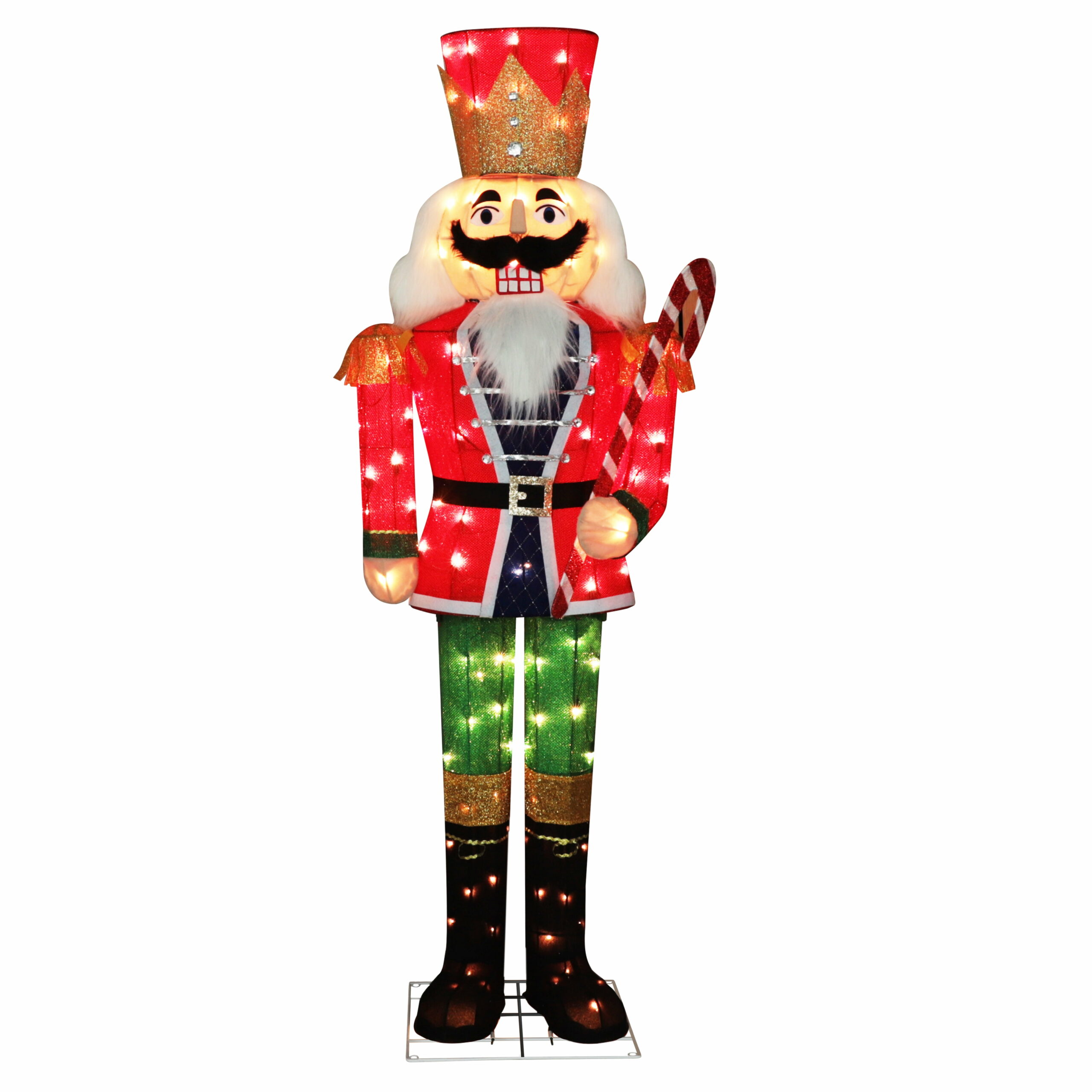 VEIKOUS 5ft Lighted Nutcracker Soldier Decoration, Indoor/Outdoor Holiday Ornament with Ground Stake, Weather-Resistant, Easy Assembly