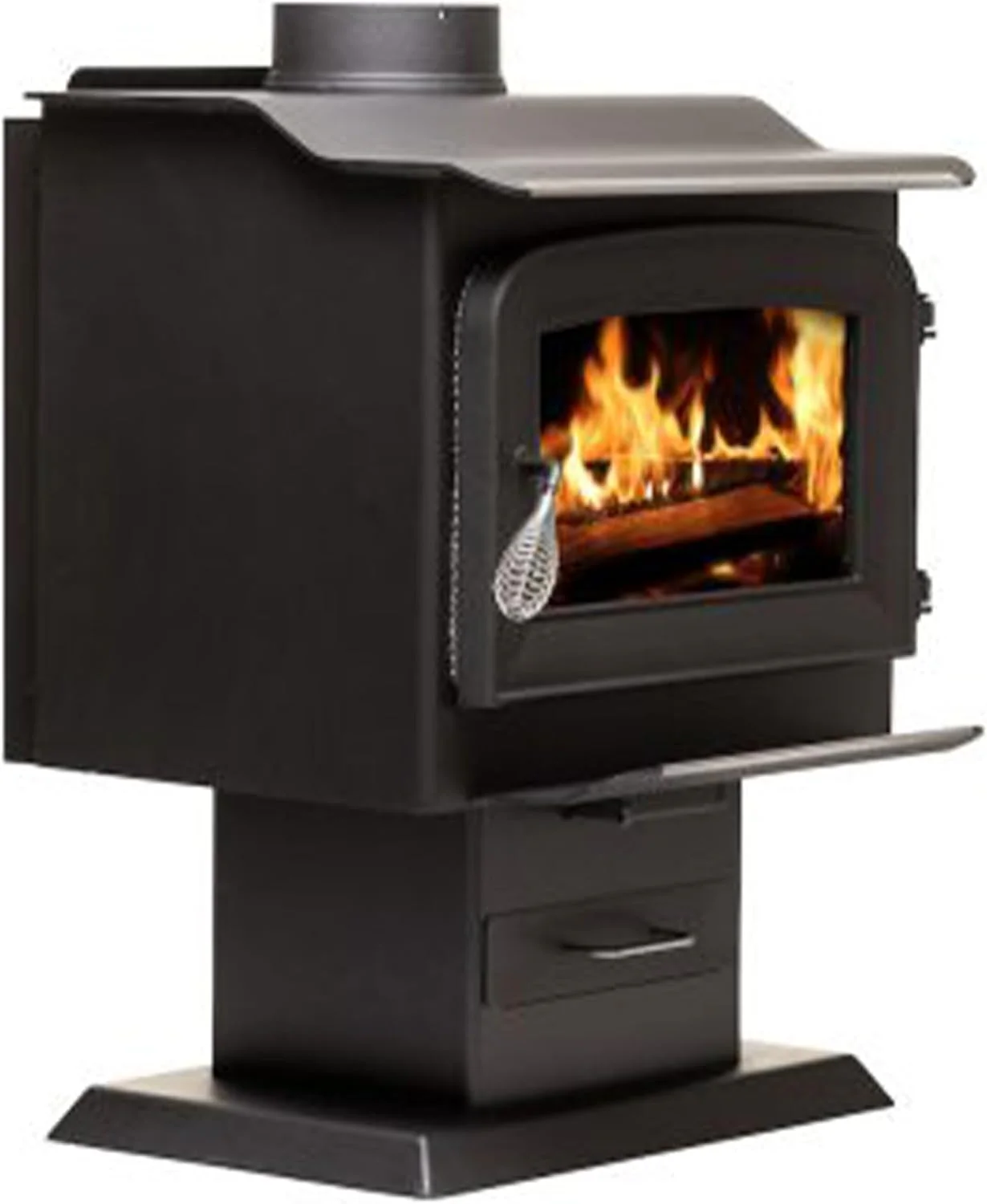 Ashley Hearth AW1120E-P Wood Stove, 68,000 BTUs, 1200 Sq. Ft. Heating, Pedestal Base, EPA Certified