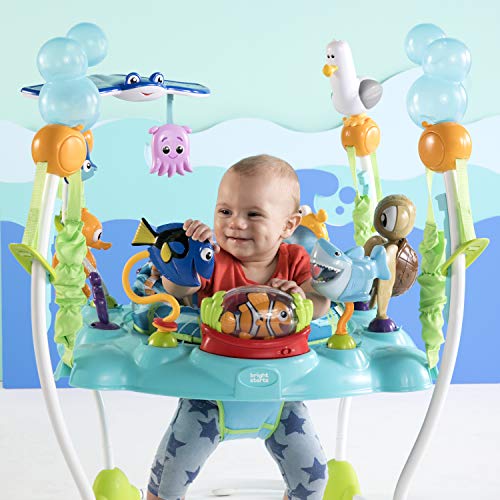 Bright Starts Disney Baby Finding Nemo Activity Center Jumper with Interactive Toys, 360° Seat, Adjustable Positions