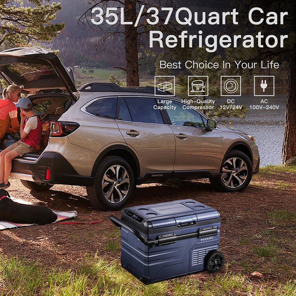 Portable 37 Qt Car Refrigerator Freezer with App Control, Dual Zone, Energy Efficient for Camping & Travel