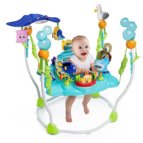 Bright Starts Disney Baby Finding Nemo Activity Center Jumper with Interactive Toys, 360° Seat, Adjustable Positions