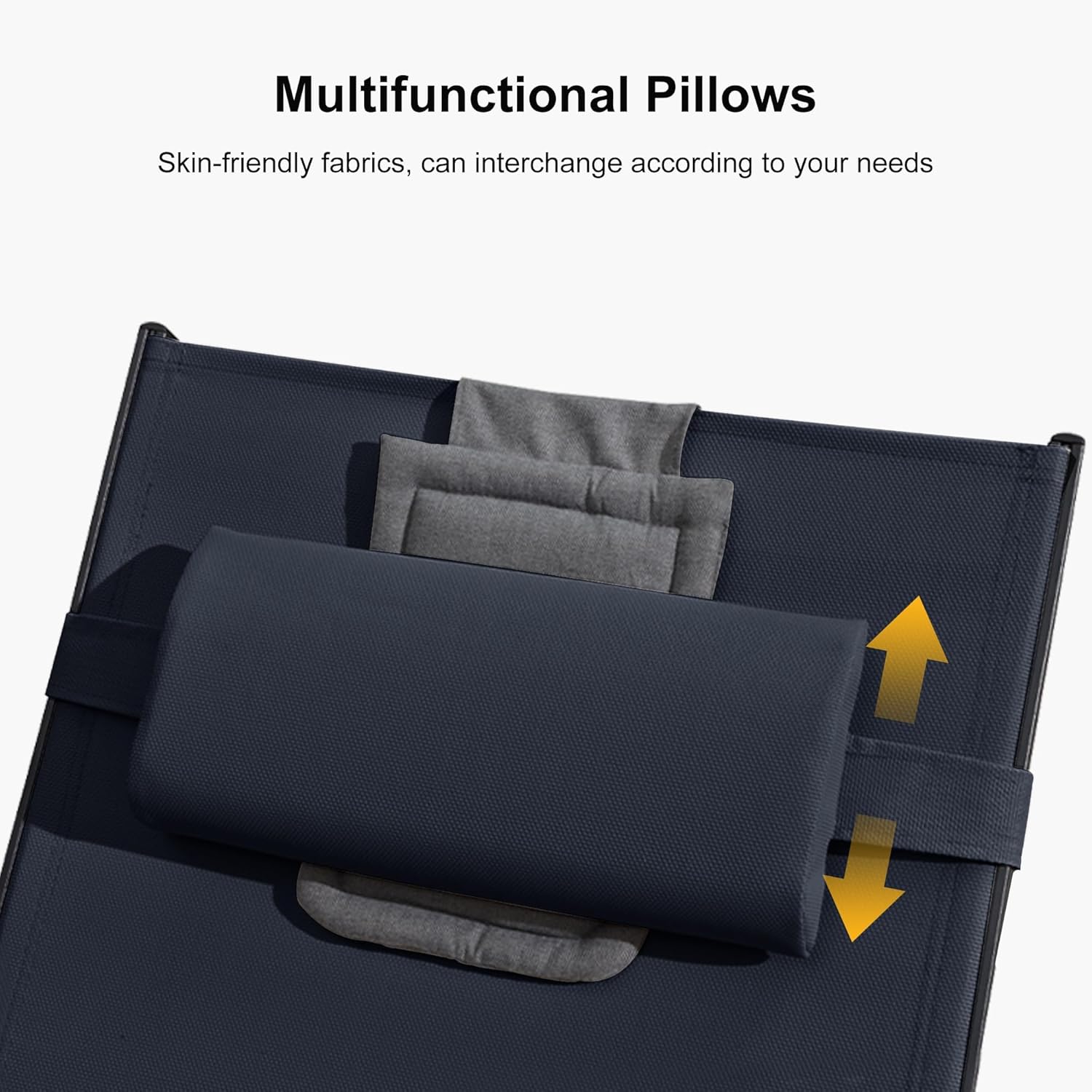 PURPLE LEAF Patio Tanning Lounge Chair Set with Face Down Hole Outdoor Aluminum Adjustable Reclining Chairs Wheels Pillows and Table for Poolside Beach Sunbathing Lounger, Beige