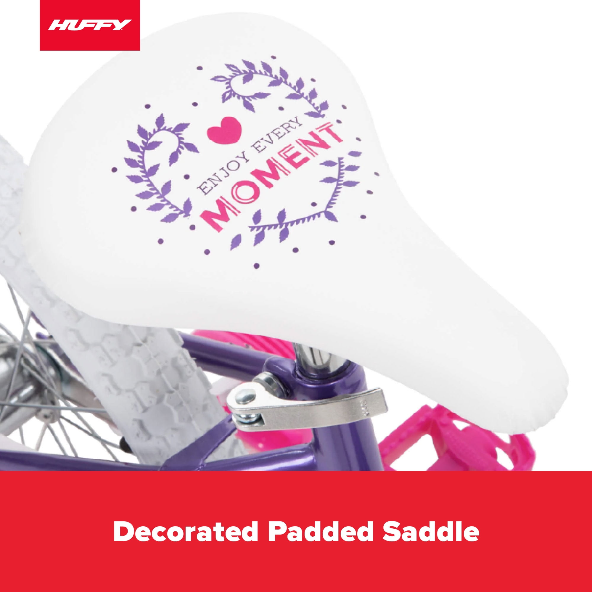 Huffy Sea Star 18′′ Kids Bicycle, Purple, Ages 4+, Training Wheels, Single-Speed