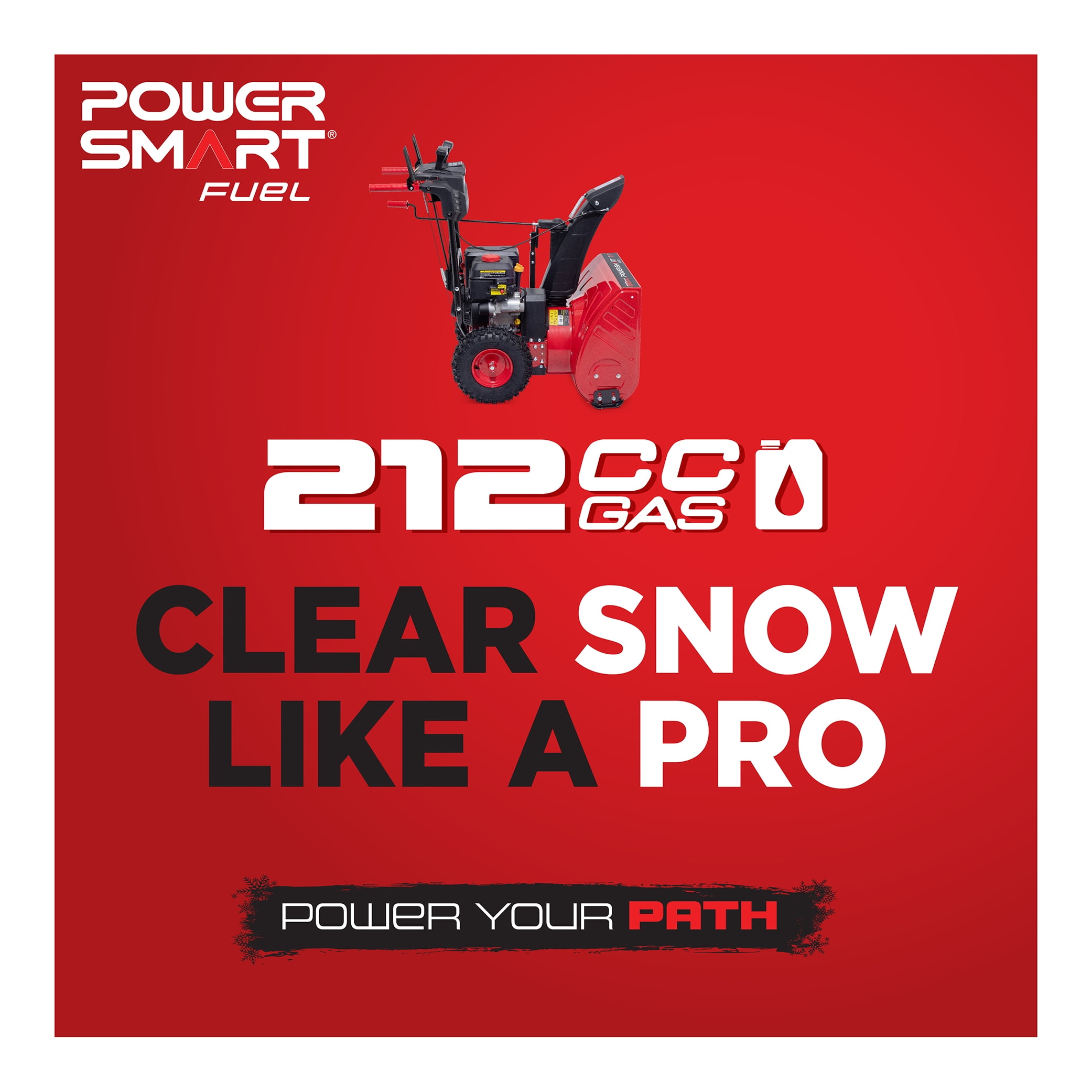 PowerSmart 24′′ 212cc 2-Stage Electric Start Gas Snow Blower with Variable Speed