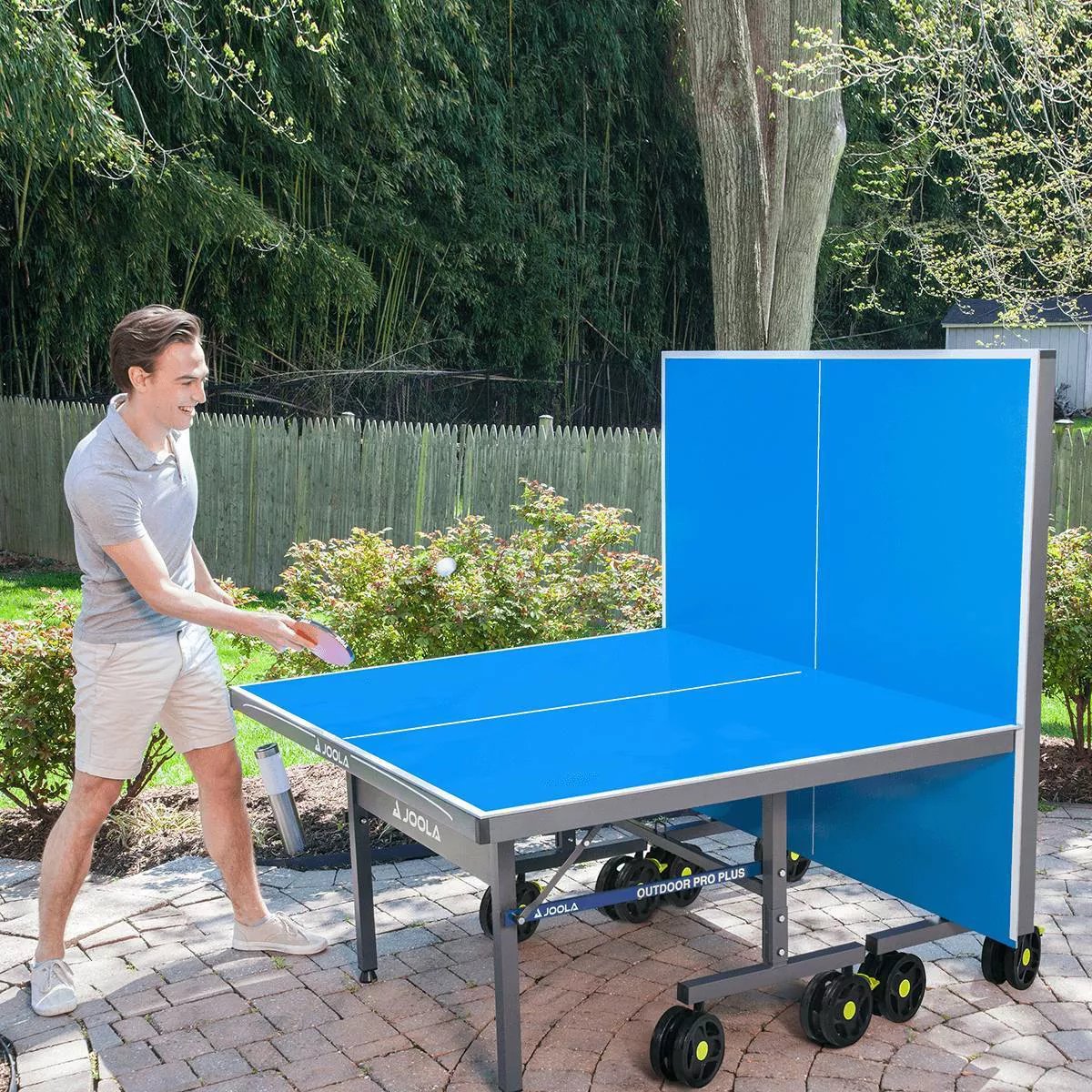 JOOLA Nova Pro Plus Outdoor Table Tennis Table with Weatherproof Net, 9×5 ft, Foldable, Aluminum Surface