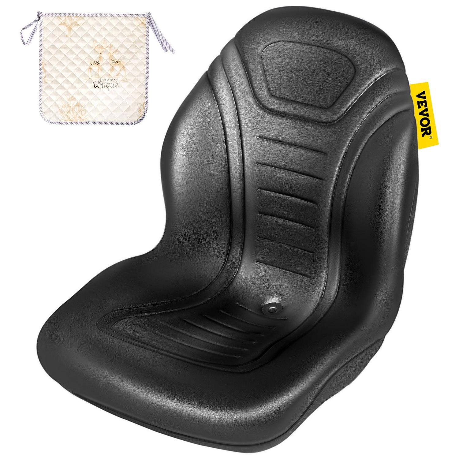 VEVOR Yamaha High-Back Tractor Seat, Black Vinyl, Universal Fit for Mowers & Forklifts, Drain Hole, Easy Install