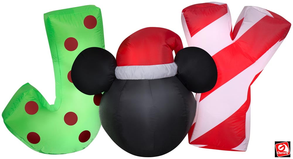 Gemmy 5′ Airblown Inflatable Christmas Mickey Mouse JOY Sign with LED Lights, Indoor/Outdoor Decor