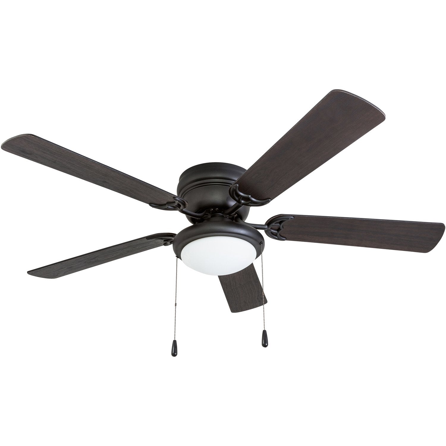 Portage Bay 52′′ Matte Black Ceiling Fan with Light Kit, Reversible Blades, Quiet Motor
