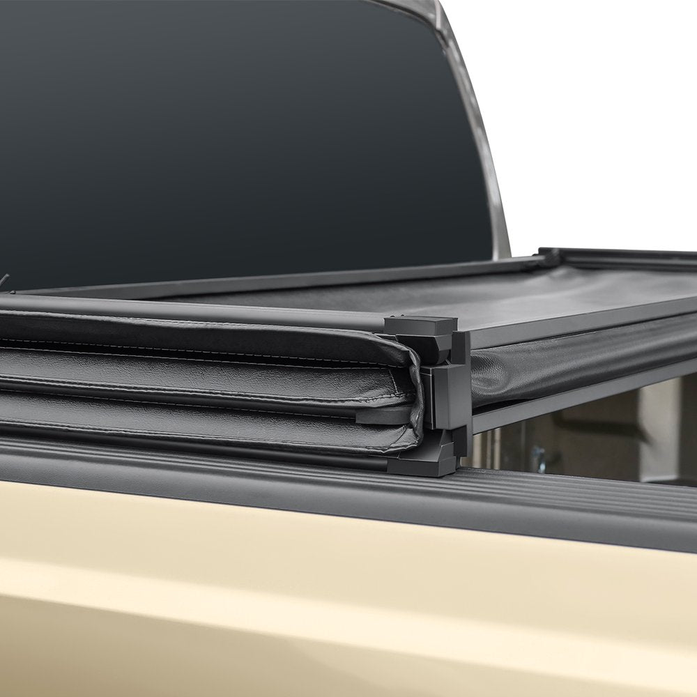 Auto Drive Soft Tri-Fold Tonneau Cover for 02-18 Dodge Ram 1500, 8Ft Bed, UV-Resistant, Weatherproof, Easy Install