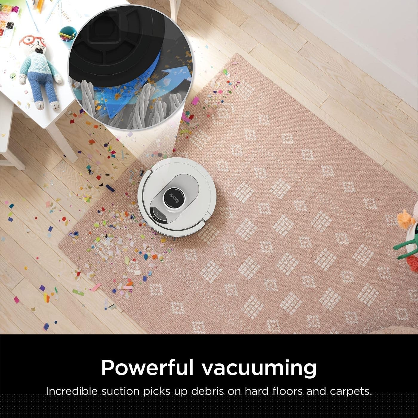 Shark AI Ultra Robot Vacuum, Voice Control, Matrix Clean, Self-Empty Base, Pet-Friendly, Carpet & Hard Floors, Silver/Black