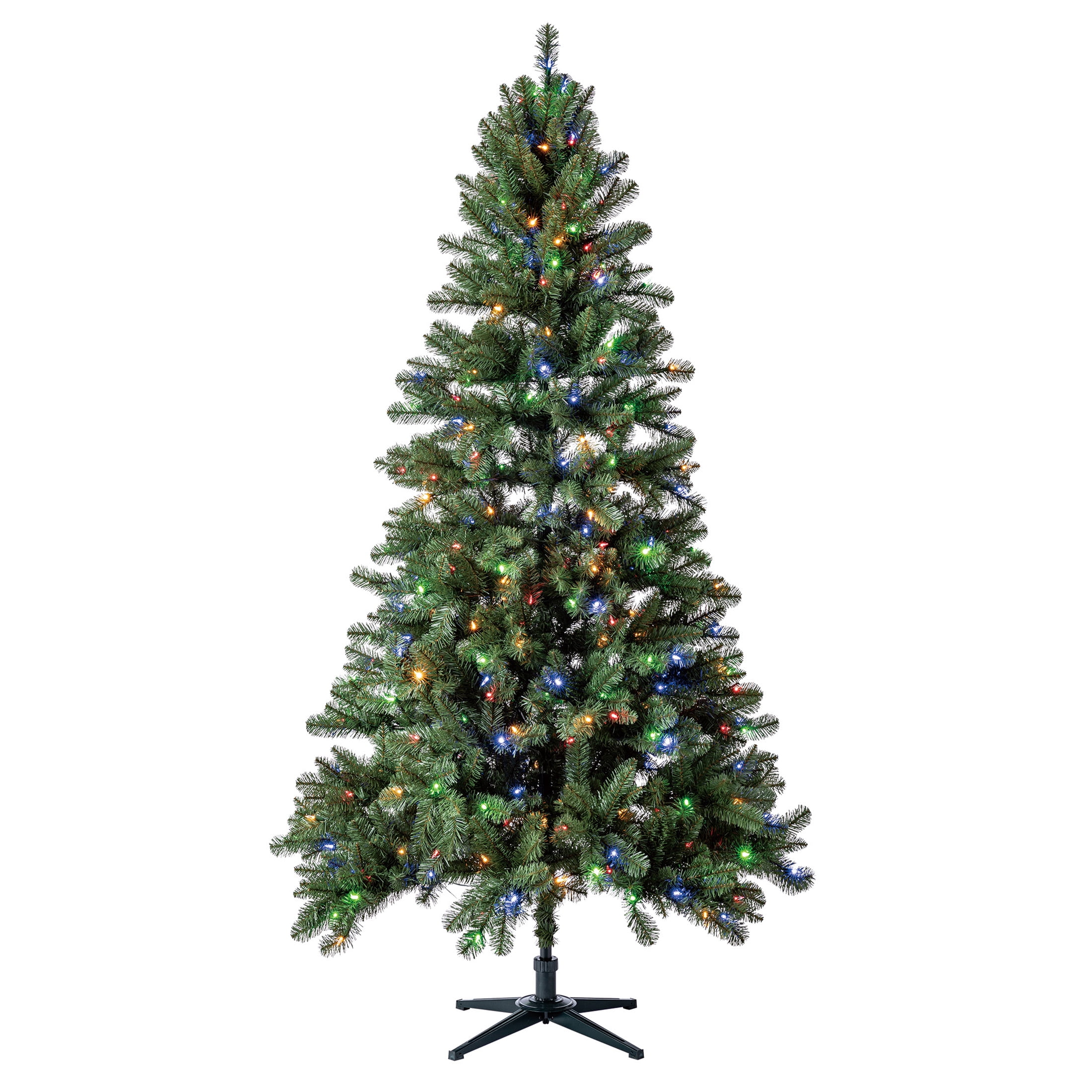 Holiday Time 7ft Pre-Lit Duncan Fir Artificial Christmas Tree with Color-Changing LED Lights and Quick Set System