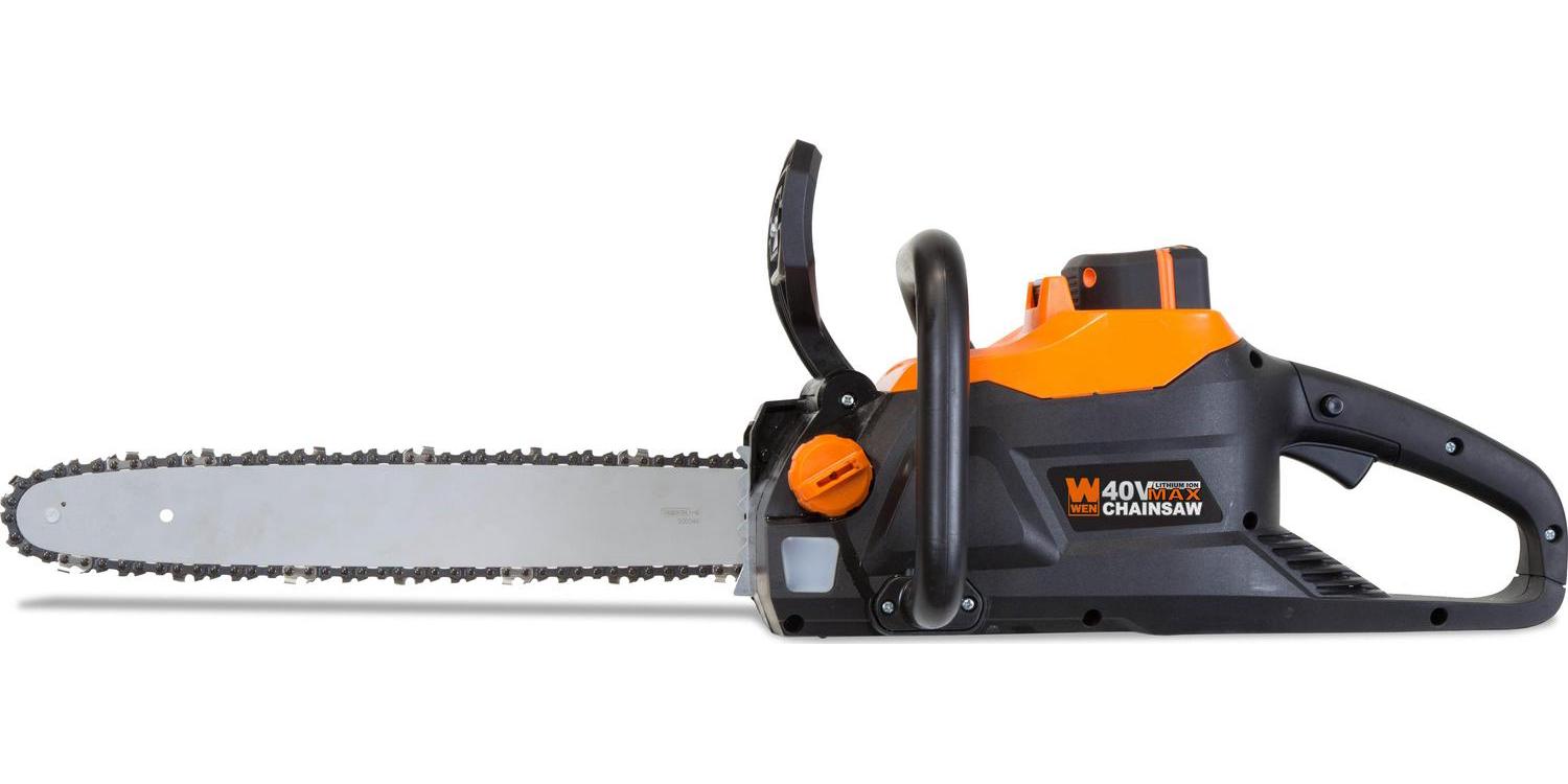 WEN 40V Max 16-Inch Brushless Cordless Chainsaw with 4Ah Battery & Charger