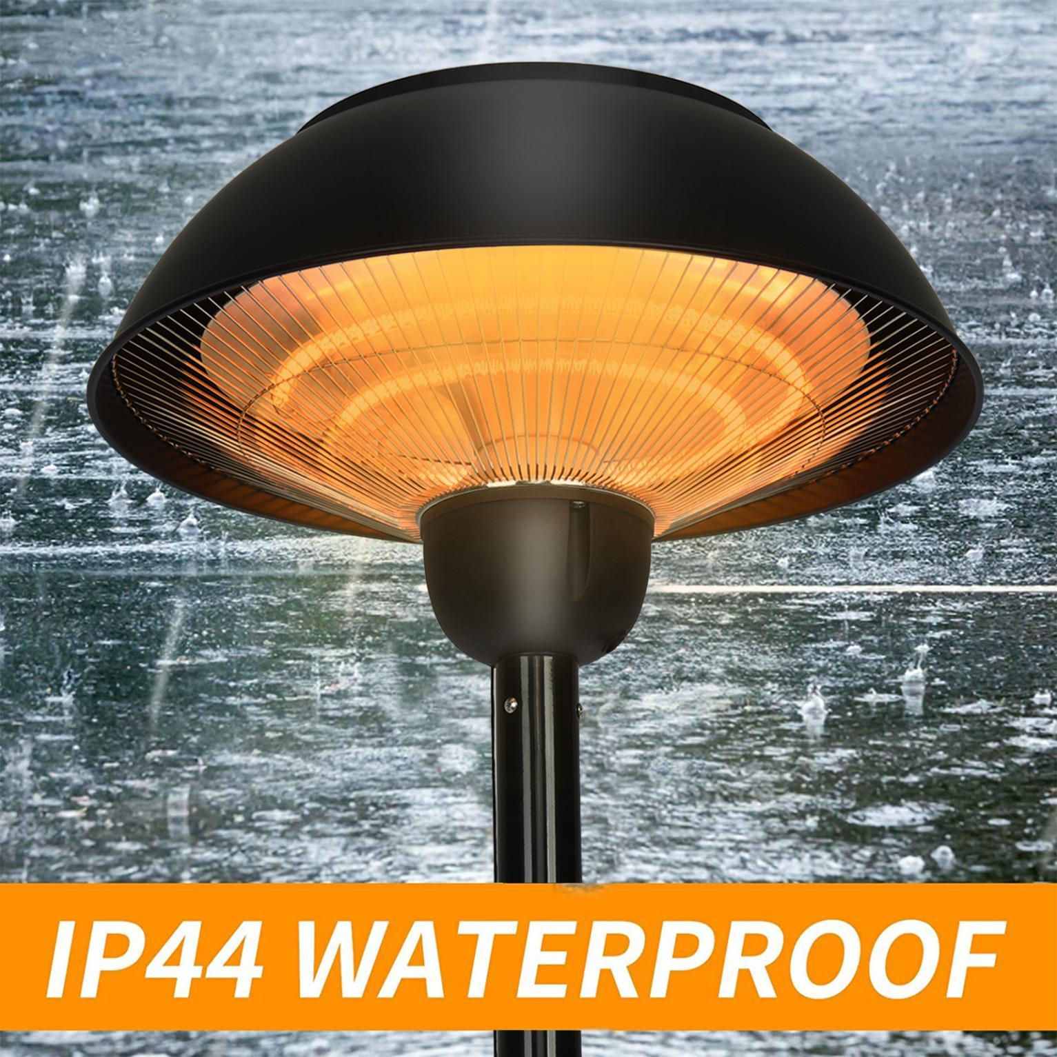 Hammered Bronze Electric Patio Heater, 1500W Infrared, Freestanding, Weather-Resistant for Outdoor Use