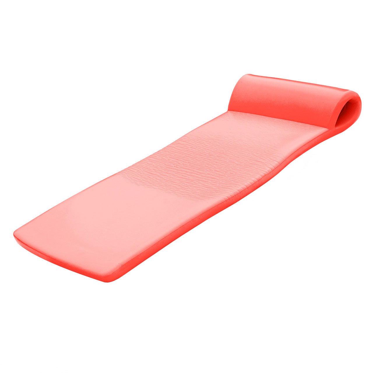 TRC Recreation Sunsation 70′′ Foam Pool Lounger, Coral Pink, Neck Support, Sun & Water Resistant