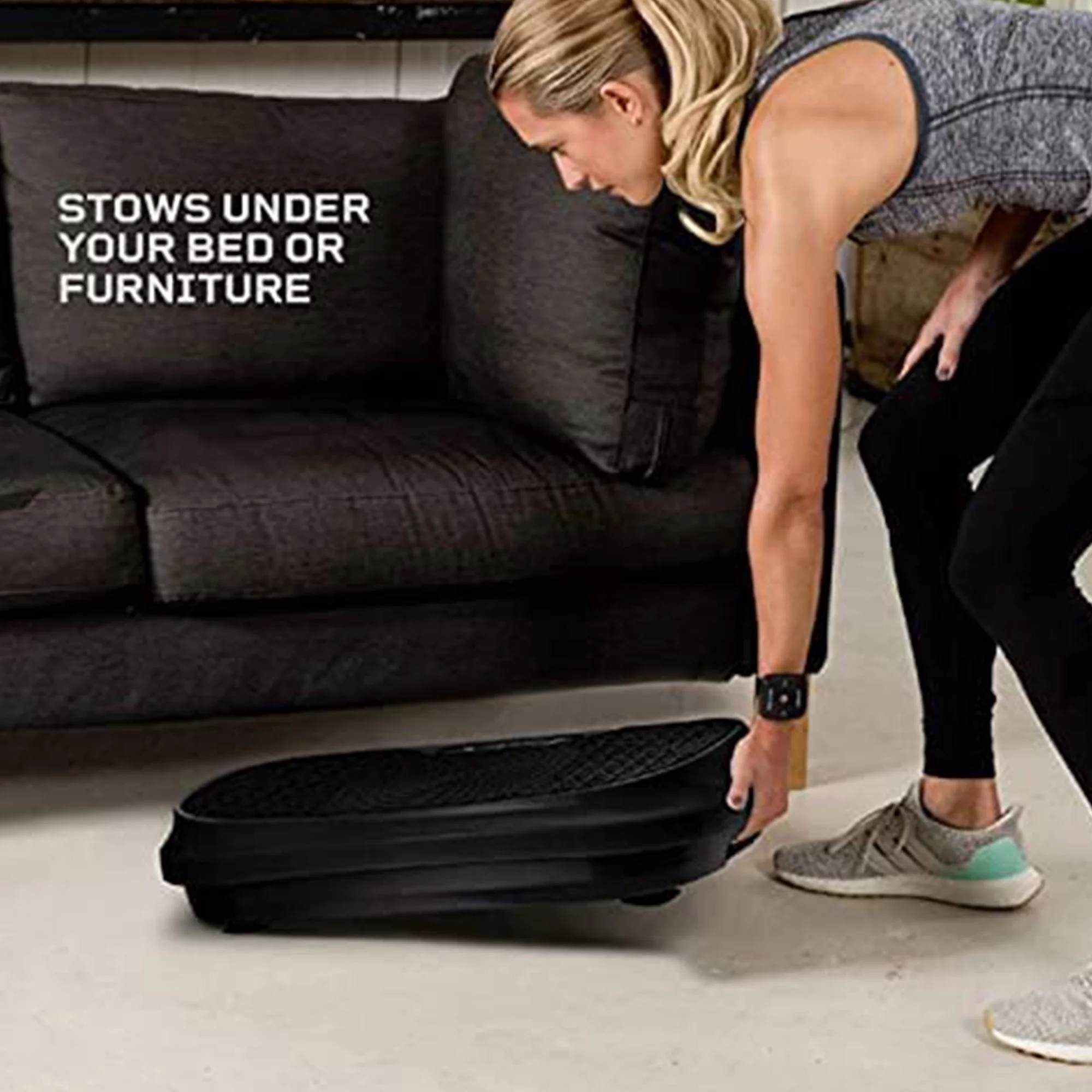 LifePro Mini Vibration Plate – Blue, Compact Exercise Machine with Bands, Adjustable Speed, Anti-Slip Surface, Quiet Operation, Supports 260 lbs