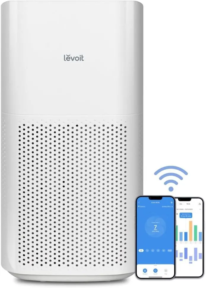 LEVOIT Core 400S Smart Air Purifier, WiFi, Auto Mode, 1980 Sq Ft Coverage, HEPA Filter, Cream White