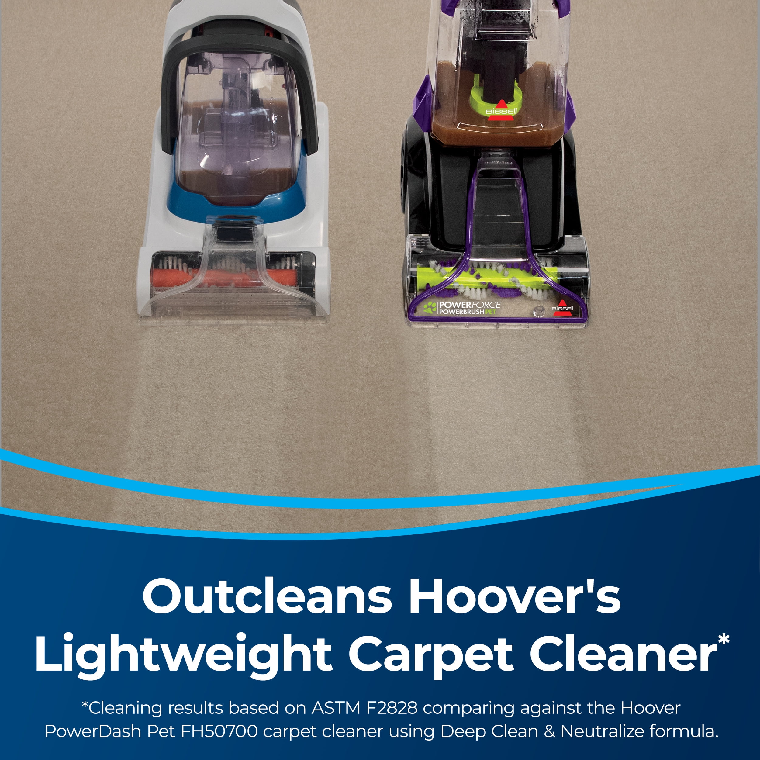 BISSELL PowerForce PowerBrush Pet Lightweight Carpet Cleaner, DeepReach, Two-Tank System, Ideal for Pet Stains